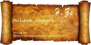 Holubek Zsanett névjegykártya